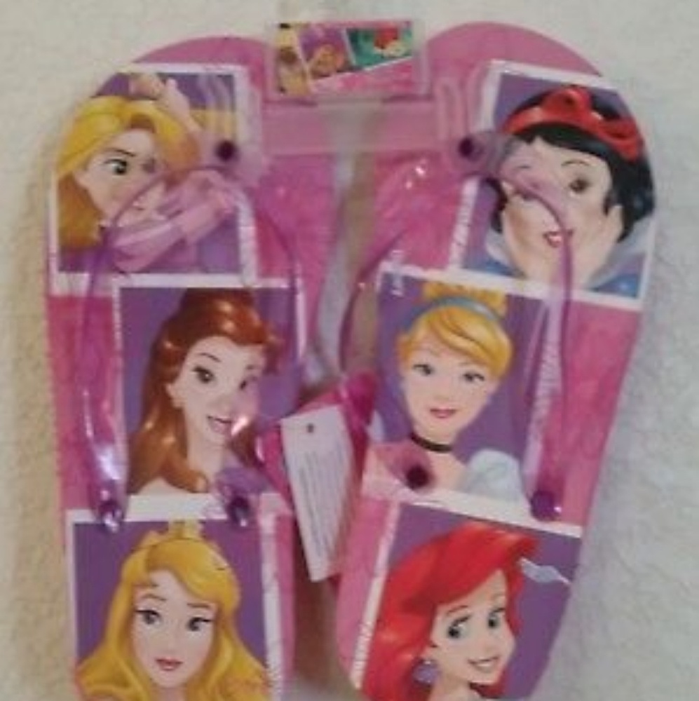 New Disney Princess Flip Flops Girls M (2-3)